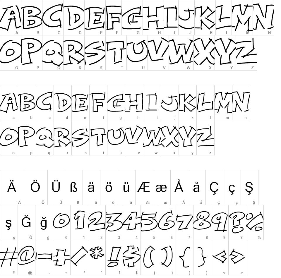 Rough Comic Outlines Free Font