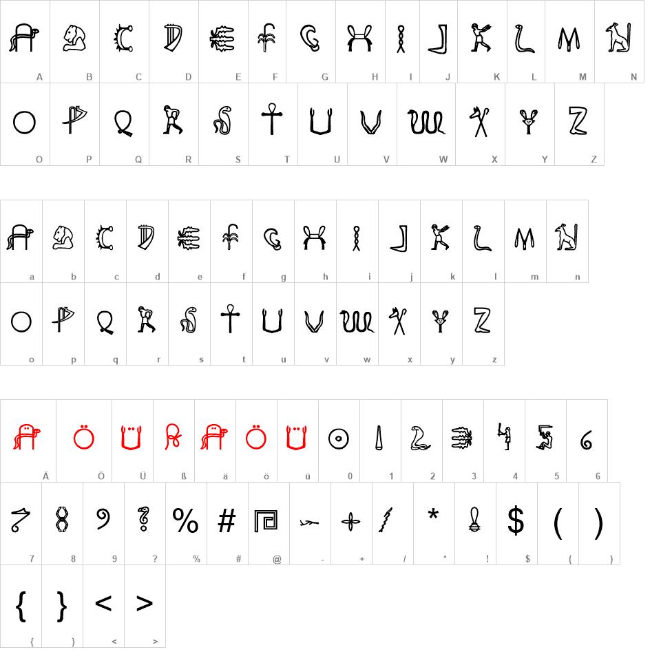 Fake Hieroglyphs Free Font