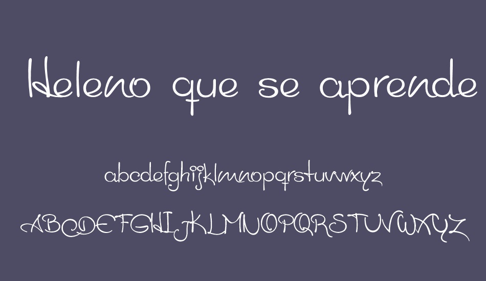  Heleno que se aprende Script font