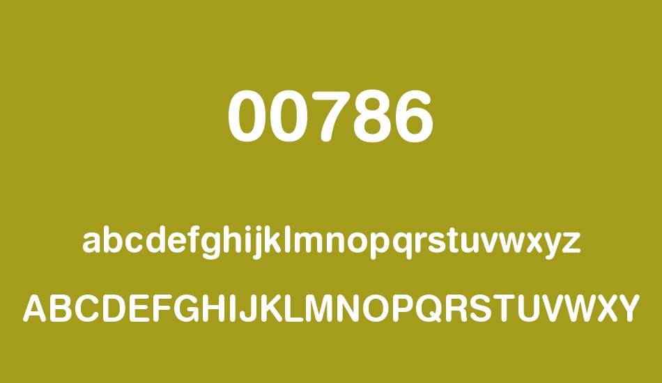 00786 font