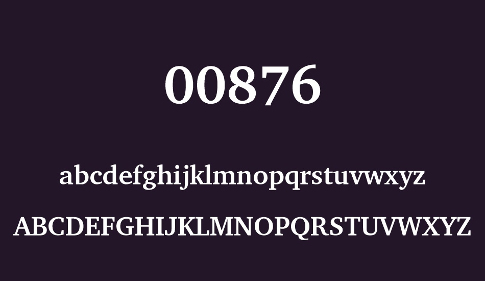 00876 font