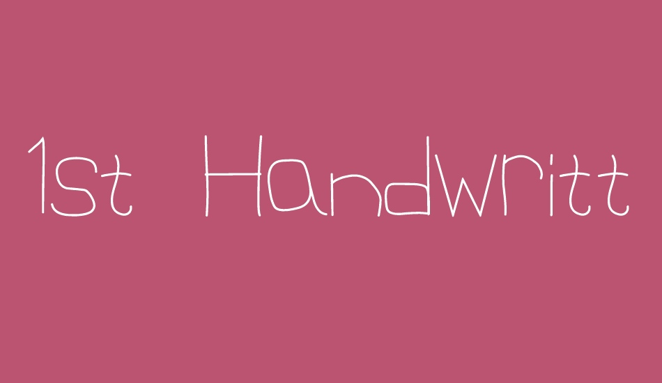 1st Handwritten font big