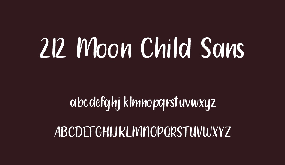 212 Moon Child Sans font