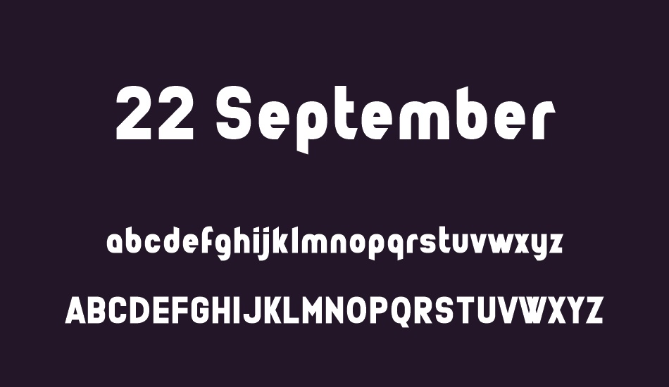 22 September font