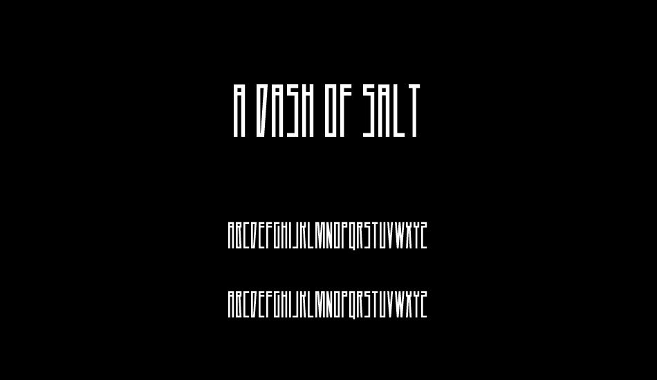 A Dash of Salt font