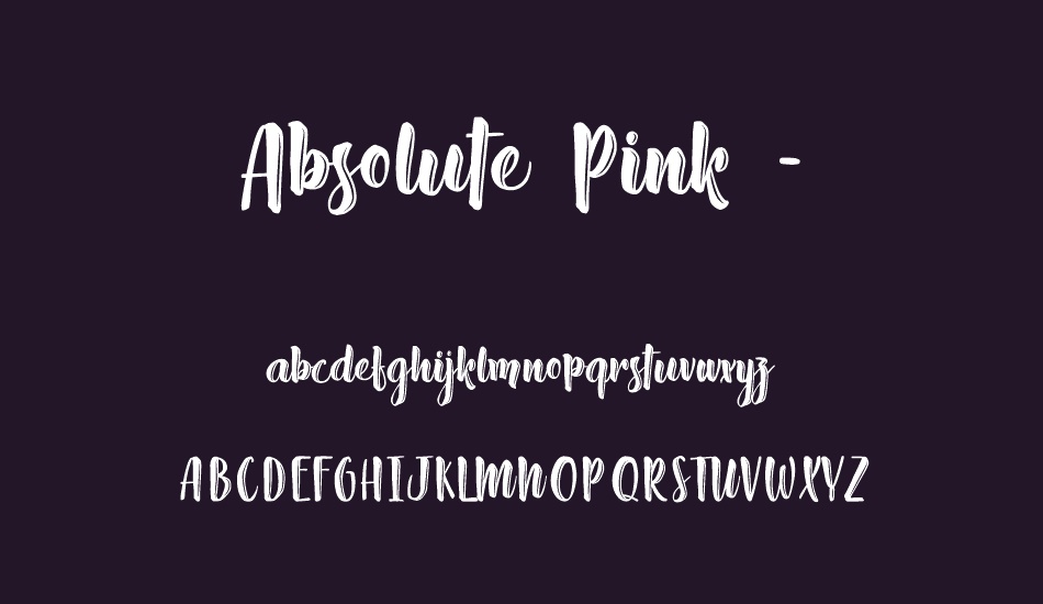 Absolute Pink - Personal Use font