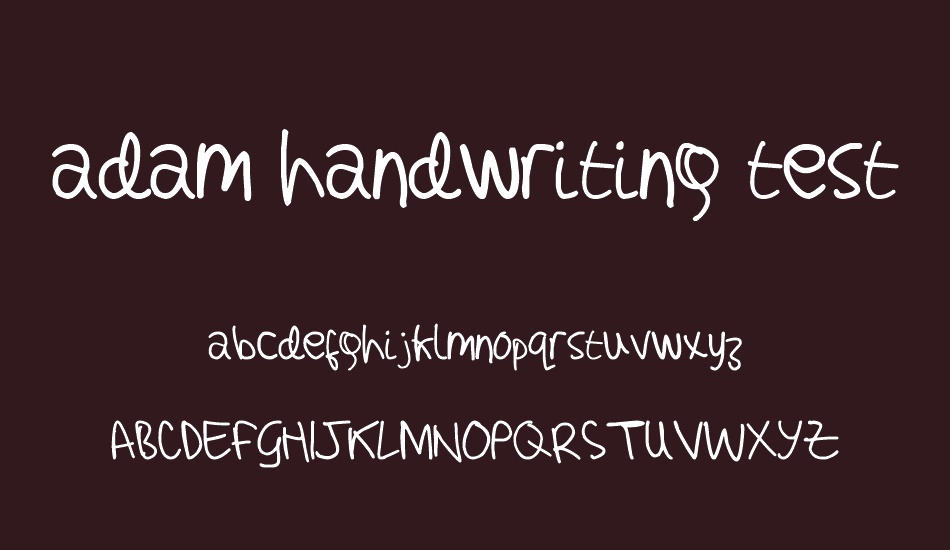 adam handwriting test font