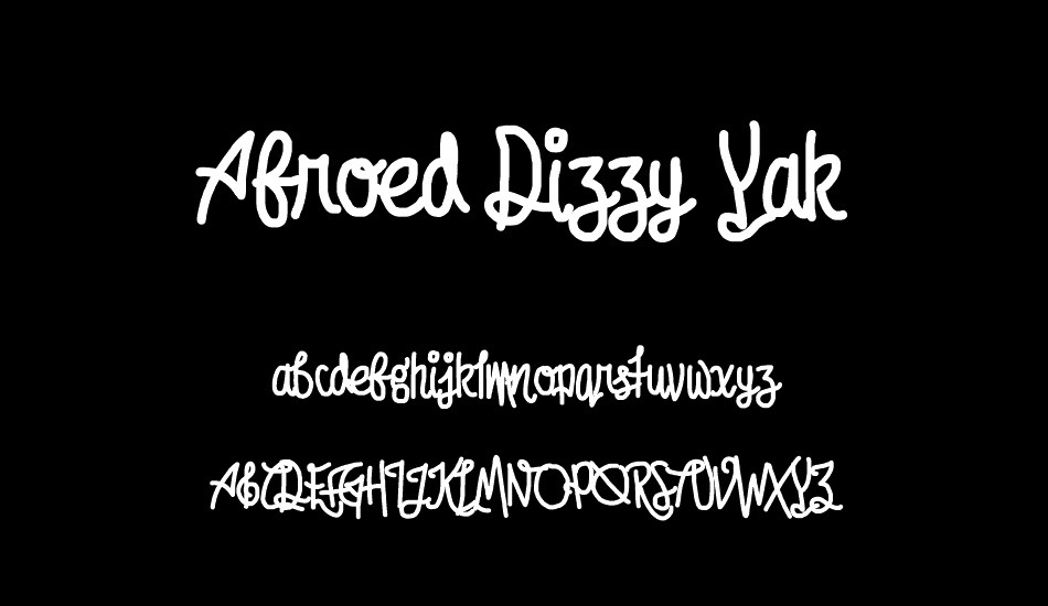 Afroed Dizzy Yak font