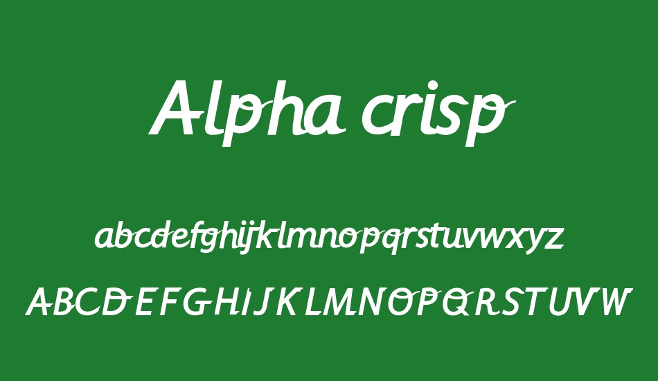 Alpha crisp font