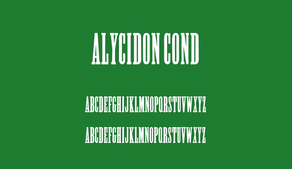 Alycidon Cond font