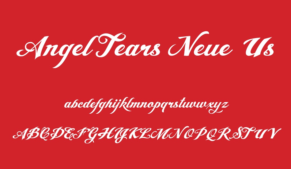 Angel Tears Neue Personal Us font