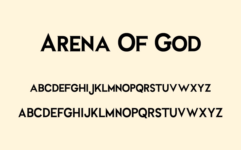 Arena Of God font