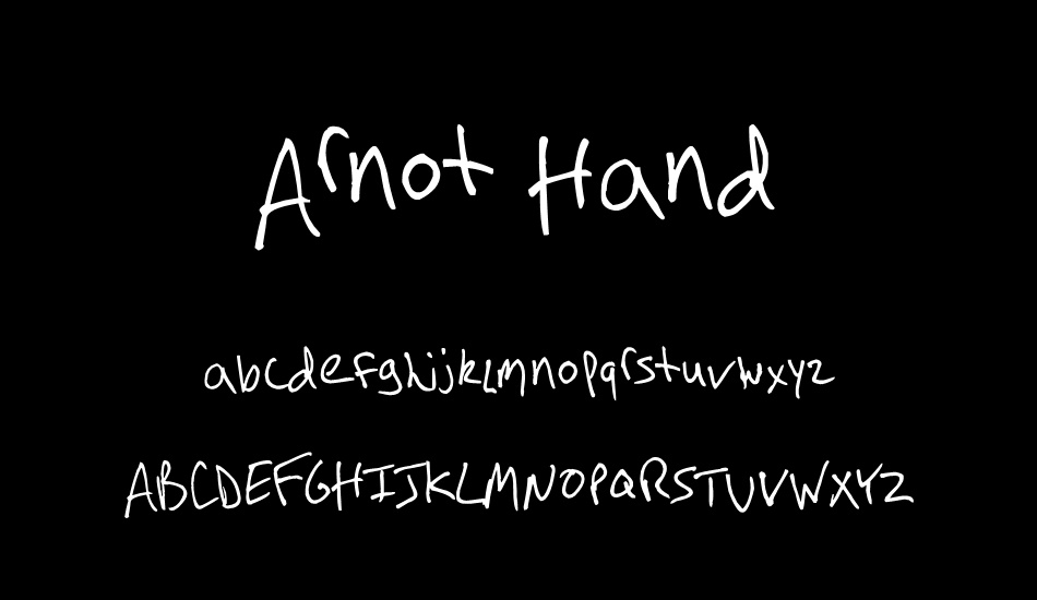 Arnot Hand font