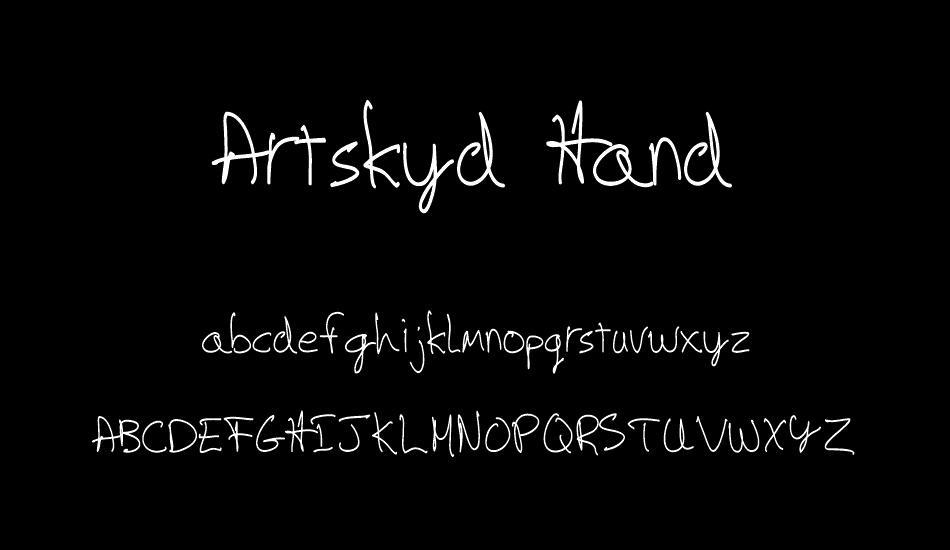 Artskyd Hand font