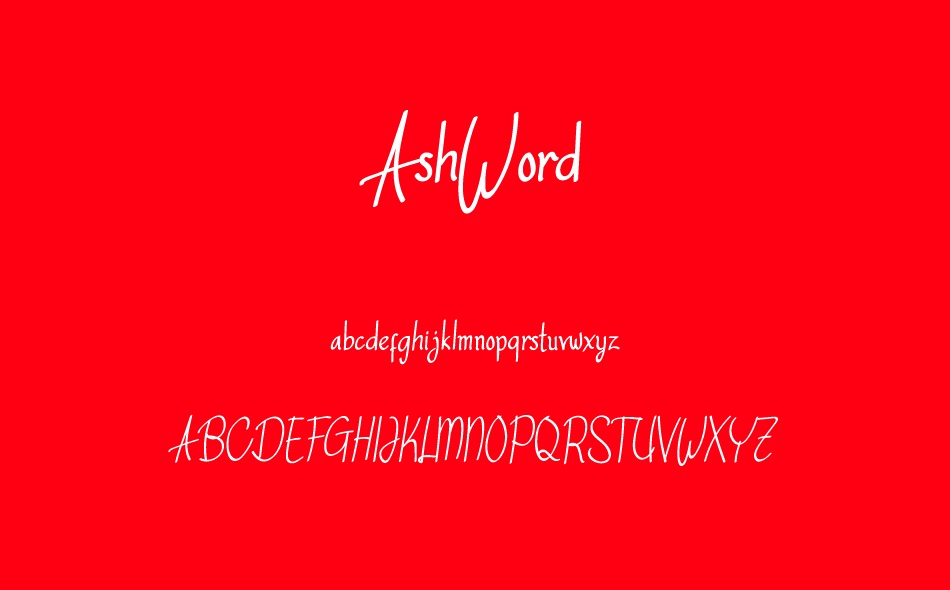 Ashword font