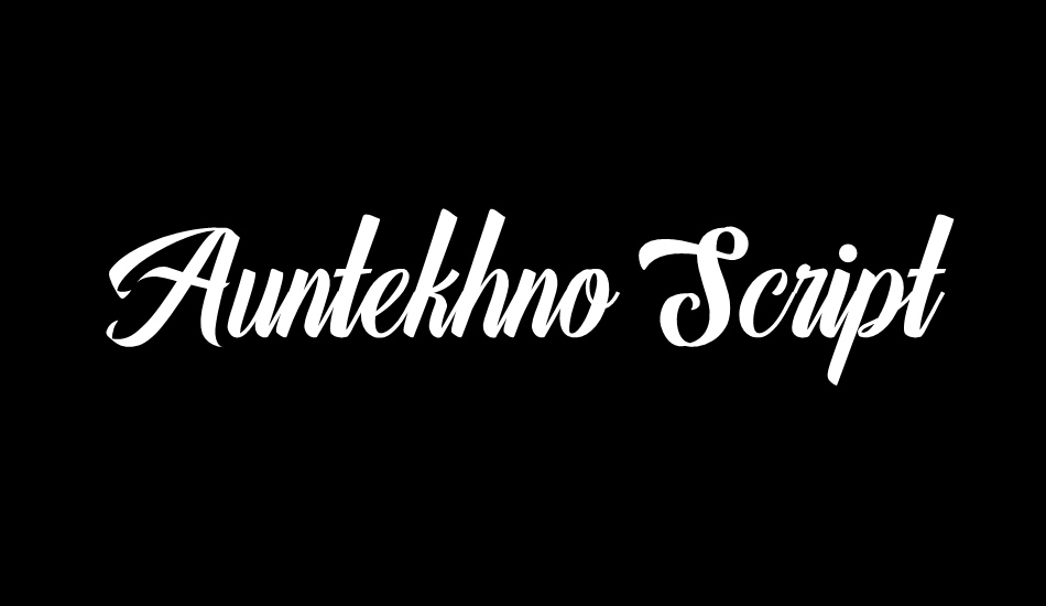 Auntekhno Script Free font big