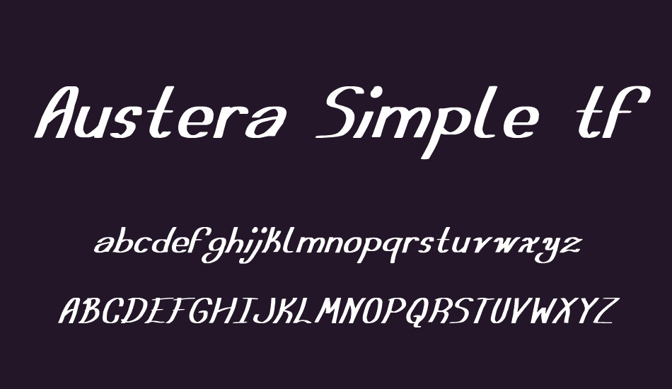 Austera Simple tfb font