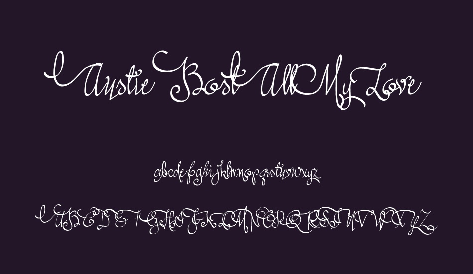 Austie Bost All My Love font