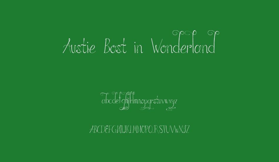 Austie Bost in Wonderland font