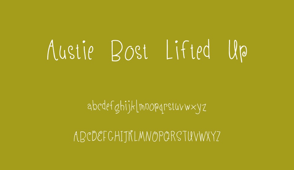 Austie Bost Lifted Up font