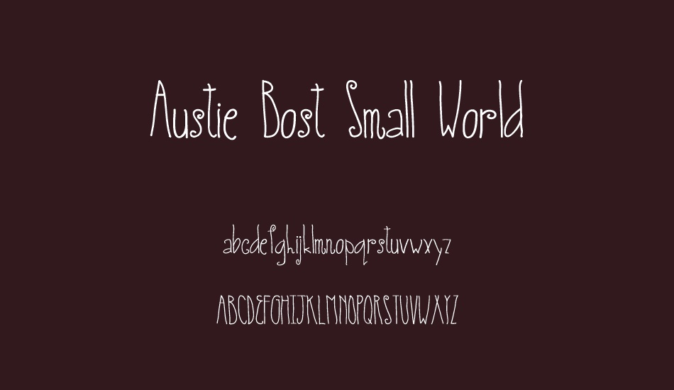 Austie Bost Small World font