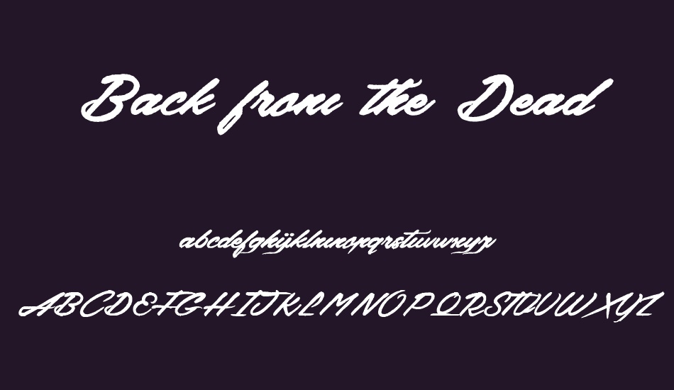 Back from the Dead font