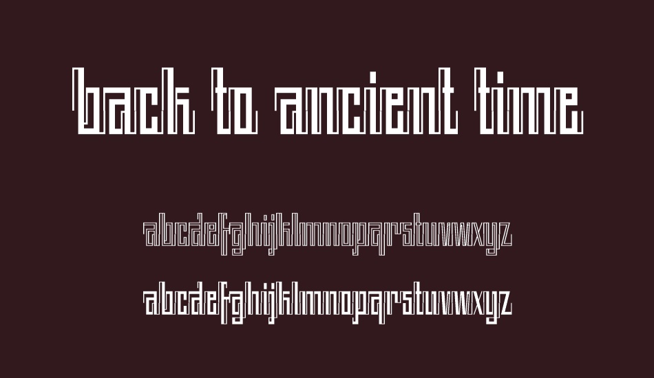 BACK TO ANCIENT TIME font