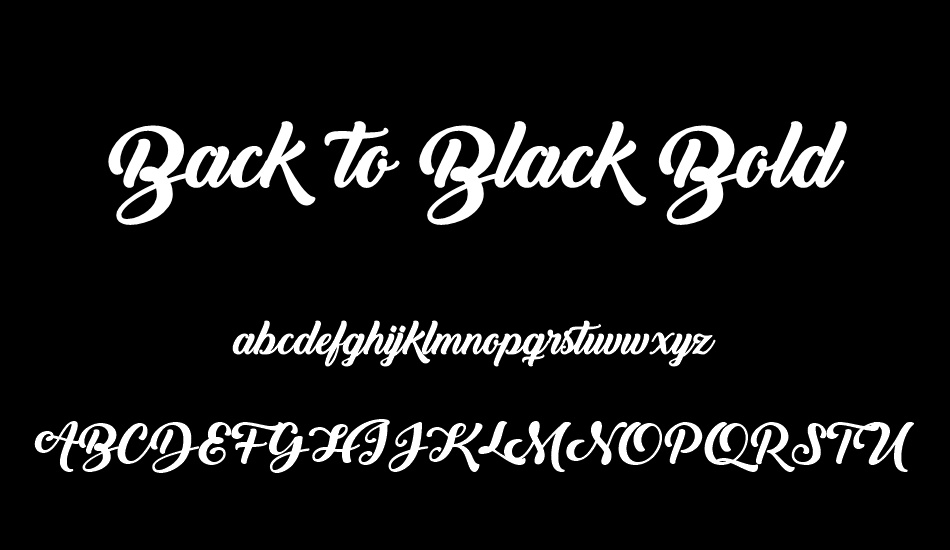 Back to Black Bold Demo font