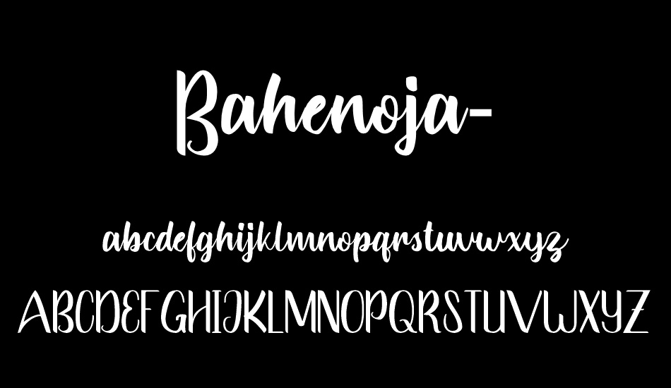 Bahenoja-Demo font