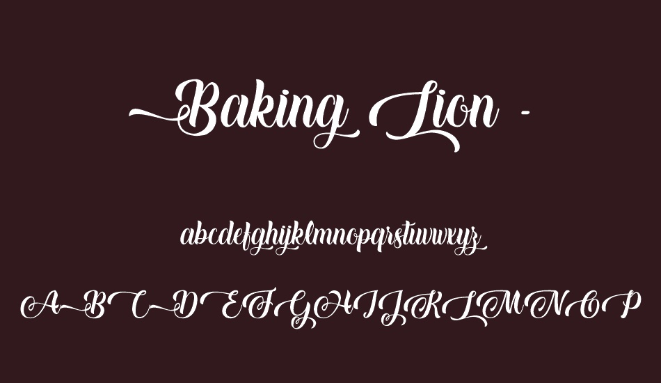 Baking Lion - Personal Use font