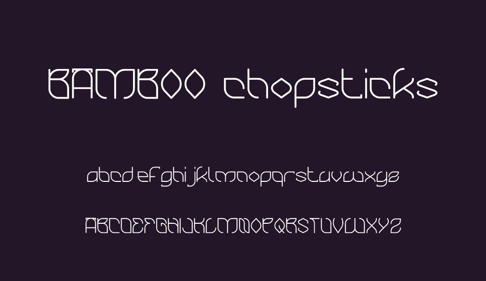 BAMBOO chopsticks font