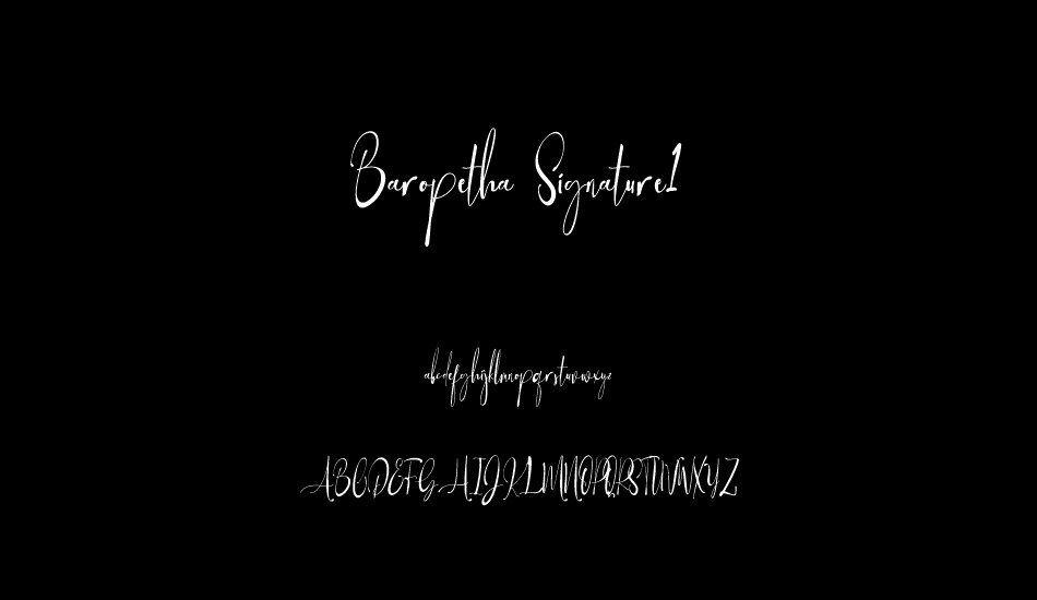 Baropetha Signature1 font