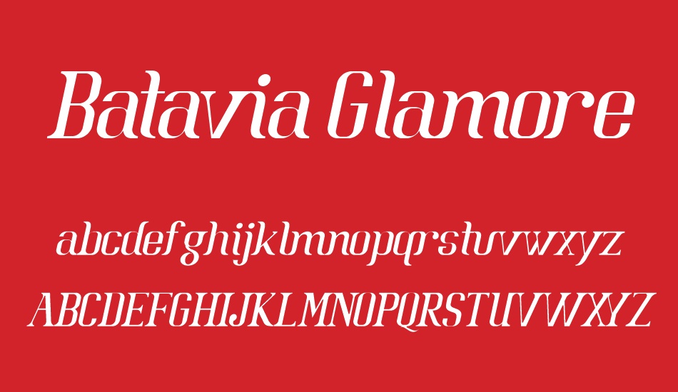 Batavia Glamore NORMAL ITALIC font