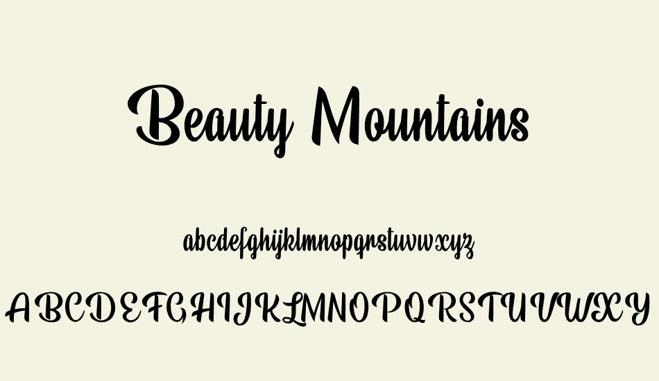 Beauty Mountains Personal Use font