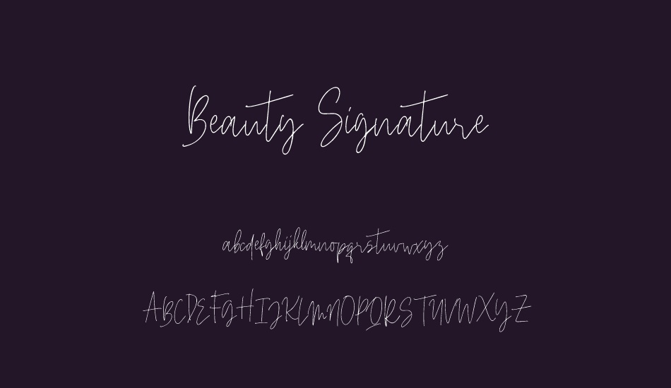 Beauty Signature font