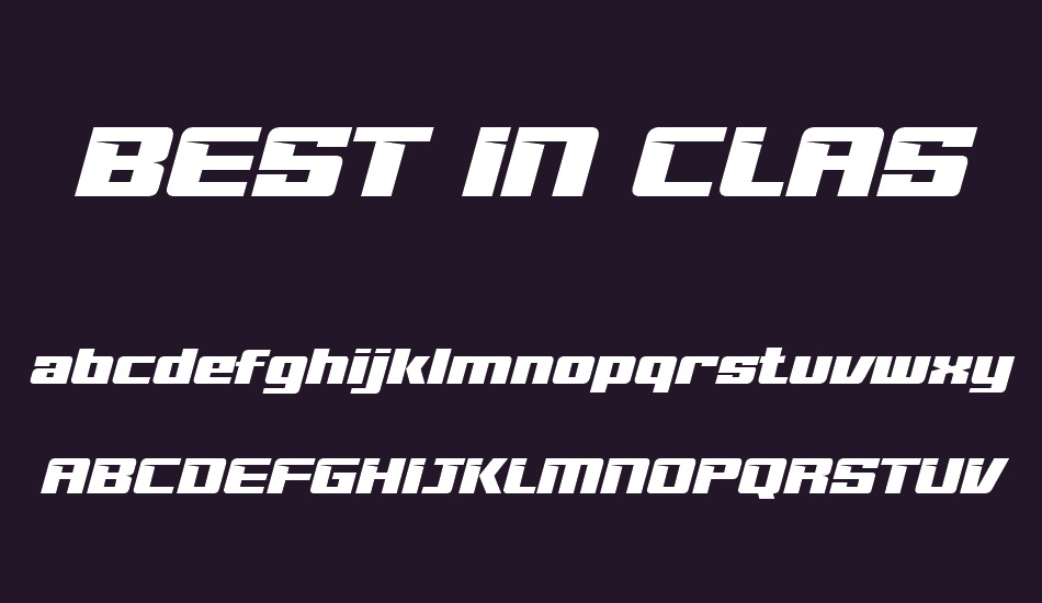 BEST IN CLASS font