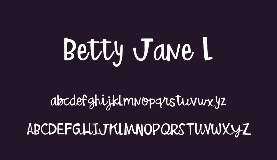 Betty Jane L font