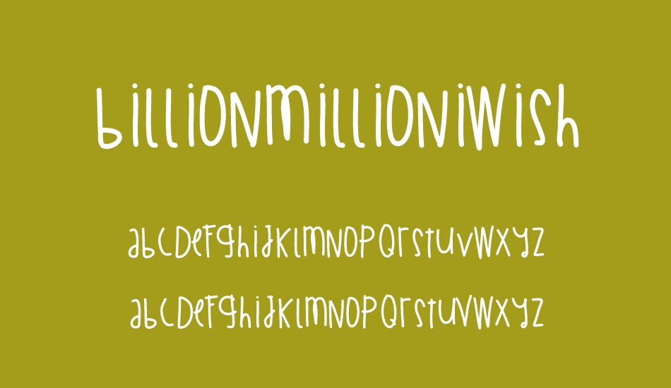 BillionMillionIWish font