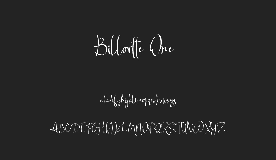 Billortte One_Regular font