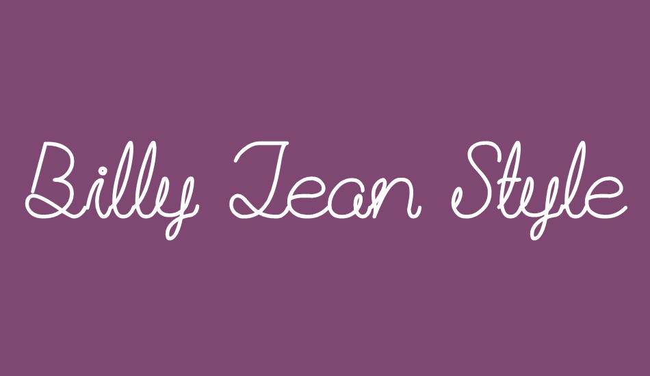 Billy Jean Style font big