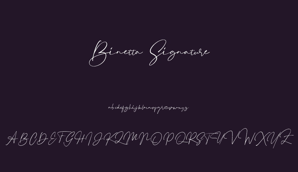 Binetta Signature font