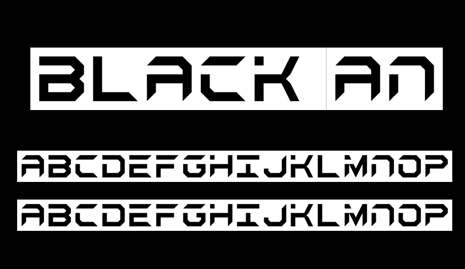 black and white font