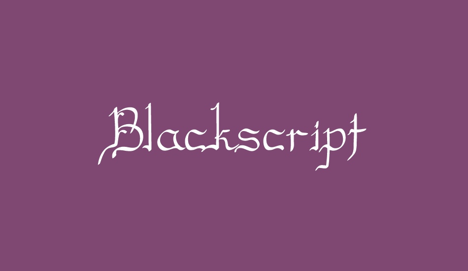 Blackscript font big