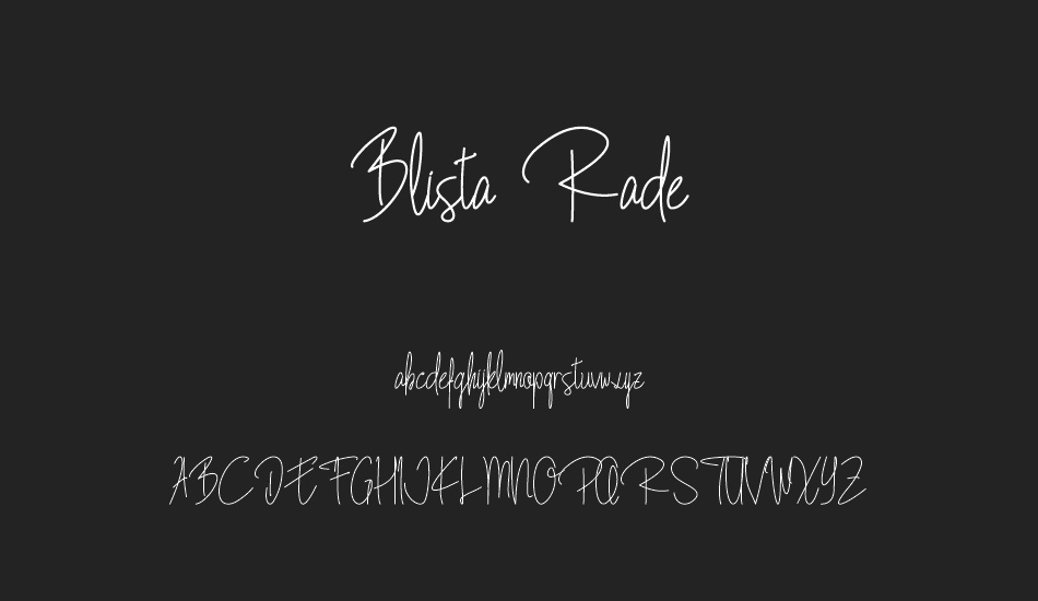 Blista Rade Demo font