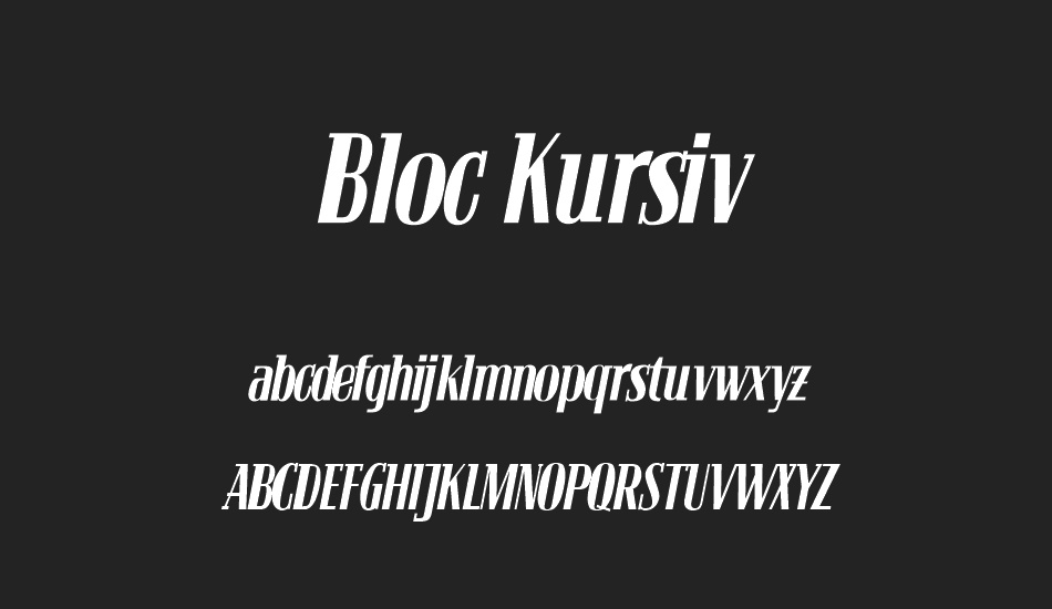 Bloc Kursiv font