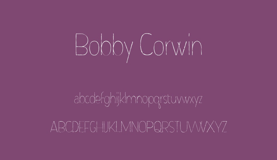 Bobby Corwin font