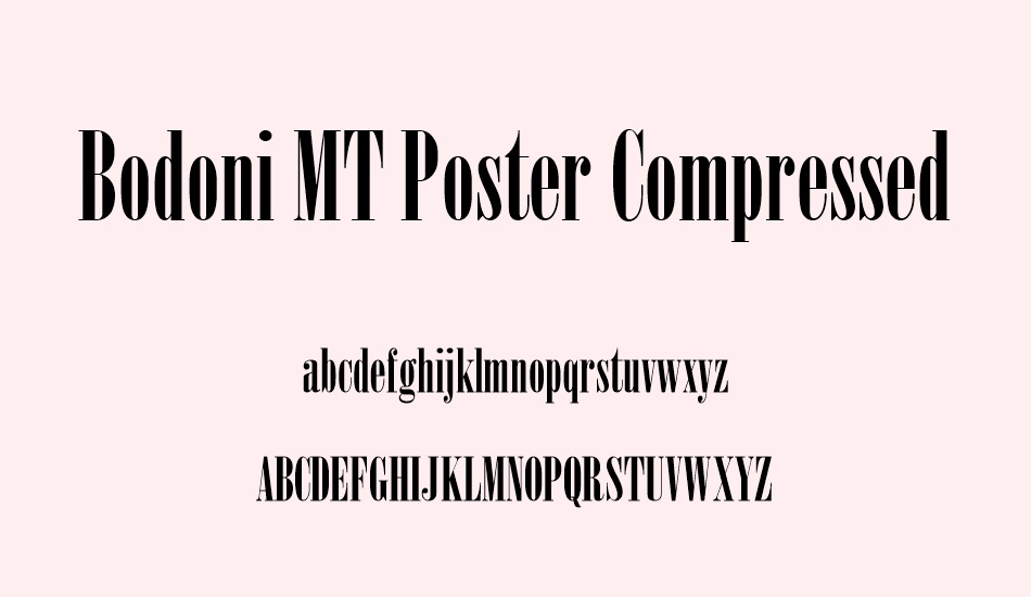 Bodoni Mt Poster Compressed Free Font