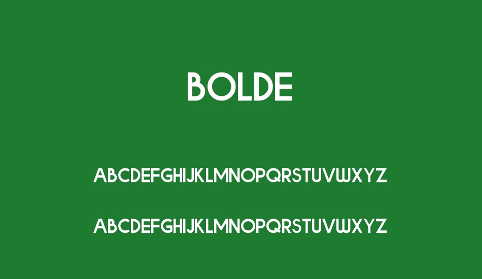 BOLDE font