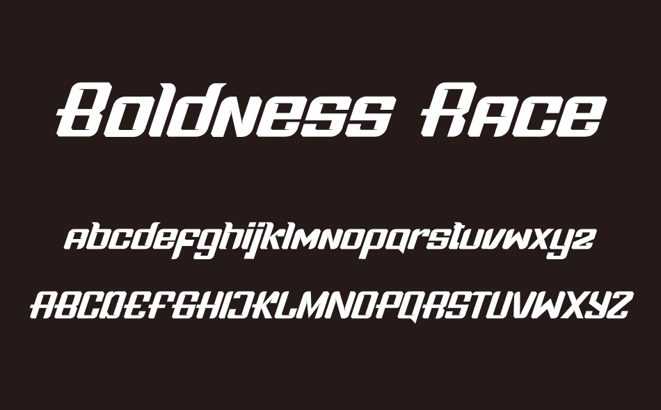 Boldness Race font