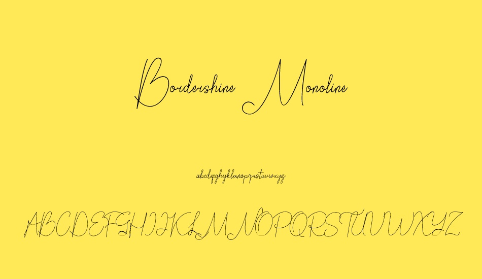 bordershine-monoline-demo font